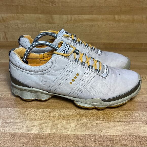 Ecco Biom Natural Motion Gray Yak Leather Spike Golf Shoes US 9 EU 43C Men's - Picture 1 of 8